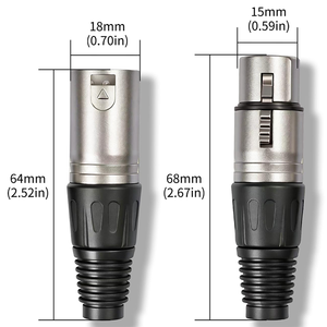 XLR Connectors XLR 3 Pin Male/Female <strong>Plugs</strong> Audio Mic Microphone Cable <strong>Plug</strong> Connector Audio Socket Audio Mic Microphone DMX <strong>Plug</strong> - Product Image 3