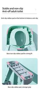 Asiento de entrenamiento para ir al baño ajustable para niños pequeños, escalera plegable de plástico, inodoro infantil con acolchado suave mejorado, orinal portátil para niños - Product Image 6
