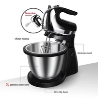 Sonifer SF-7020 ménage 200W 5 vitesses avec batteurs crochets pour oeuf crème automatique électrique rotatif stand main mélangeur bol