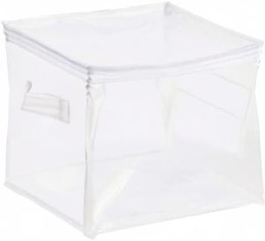Juego de Bolsas de Almacenamiento Rectangulares Transparentes de PVC, 3 Organizadores de Malla Plegables, Almacenamiento de Ropa, Artículos Diversos para el Dormitorio, Diseño Transparente con Cierre - Product Image 3