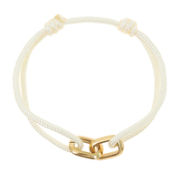 Bracelet réglable en corde milanaise pour femmes et hommes, anneaux en acier inoxydable, bracelet étanche, bracelet de plage pour surfeurs