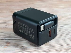 65W GaN Charger with Retractable Cable USB C US EU AU UK Plugs Wall Charger Block for All Phones - Product Image 4
