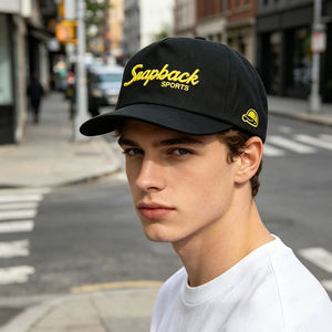 Casquette de sport snapback personnalisée, faible MOQ, OEM ODM, jaune, broderie 3D en relief, casquette de baseball bicolore 5 panneaux - Product Image 3