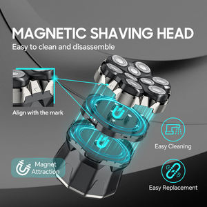 <span class=keywords><strong>Afeitadora</strong></span> Eléctrica Rotativa de Nueve Cuchillas con Carga Tipo-C/USB, Resistente al Agua IPX5 para Hombres - Uso Doméstico, en Autocaravanas y Hoteles - Product Image 4