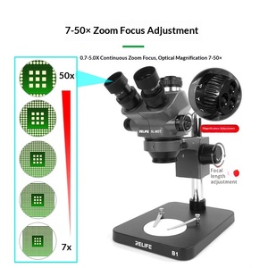 Microscopio Estereoscópico <span class=keywords><strong>Trinocular</strong></span> con Zoom Continuo de 7-50X para Reparaciones de Precisión - Product Image 1