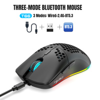 Souris de jeu sans fil à contrôle optimal noir HXSJ-T66 Souris de charge sans fil à trois modes