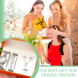 Set di 7 Pezzi di Lusso con <span class=keywords><strong>Orologio</strong></span> e <span class=keywords><strong>Bracciale</strong></span> da <span class=keywords><strong>Donna</strong></span>, Elegante Set di Gioielli con Strass <span class=keywords><strong>per</strong></span> San Valentino, <span class=keywords><strong>Orologio</strong></span> al Quarzo e <span class=keywords><strong>Bracciale</strong></span> da Polso Femminile - Product Image 5