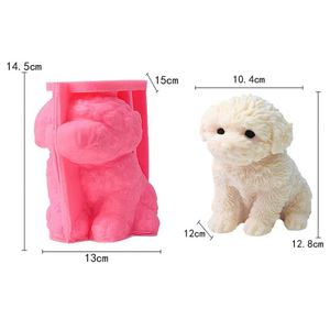 Molde de silicona 3D de cachorro adorable, molde grande de perro Teddy sentado para velas aromáticas, yeso, resina, cemento, jabón artesanal, chocolate y herramientas de repostería - Product Image 4