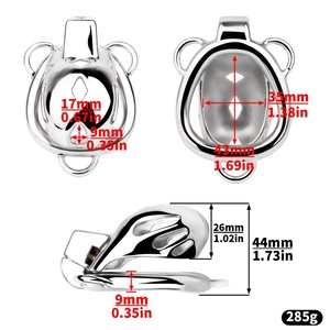 Jaula de Castidad Masculina FRRK Cobra con Tapón Anal, Cinturón de Castidad Plateado y Dorado, Anillos para Pene, Jaula con Candado, Juguetes Sexuales BDSM - Product Image 2