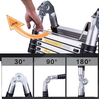 Échelle télescopique robuste moderne, capacité de 330 lb, en aluminium, pieds antidérapants, certifiée EN131-6, pour la maison et les toits