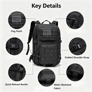 <span class=keywords><strong>Sac</strong></span> à <span class=keywords><strong>dos</strong></span> tactique de Camping, étanche, vente en gros, noir, 60l, 45l, Molle - Product Image 2