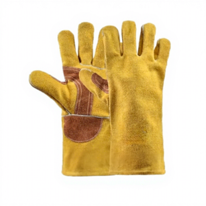 Guantes de Soldadura de Cuero Granulado Resistentes al Calor y al Fuego, Guantes de Trabajo para Barbacoa con Palma Reforzada, 7 oz, 16 Pulgadas, Sin Silicona - Product Image 1