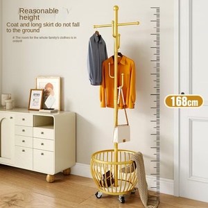Porte-manteau de luxe moderne et simple à roulettes, artisanat en métal <span class=keywords><strong>pour</strong></span> le rangement des vêtements de maison, cintre de sol facile à déplacer <span class=keywords><strong>pour</strong></span> le salon - Product Image 3