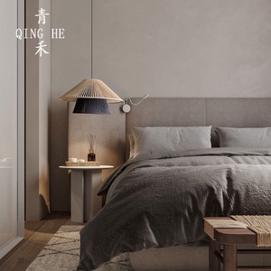 Lampe suspendue Qing He Wabi Sabi E27, lampe à économie d'énergie, forme ronde, pour chambre à coucher, salon, décoration de la maison - Product Image 5