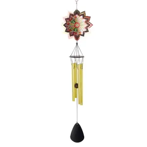 亚马逊花园热腾腾便携式金属风铃家庭花园装饰，3D风旋转器