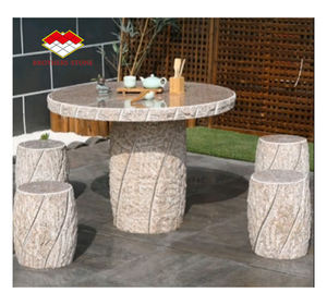 Ensemble de table et de chaises de jardin en granit, mobilier d'extérieur pour hôtel, résistant au feu - Product Image 2