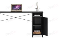Bureau d'ordinateur en acier Predo OD50701 avec armoire à une porte, bureau de travail moderne en métal, montage facile, poste de travail avec rangement