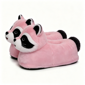 Pantuflas de Mapache Suaves y Esponjosas Personalizadas, Lindas Pantuflas de Mapache de Dibujos Animados, Adorables Pantuflas de Mapache para Mujer - Product Image 4