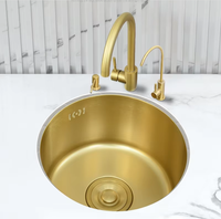 Évier de bar encastré moderne en acier inoxydable SUS304 doré, mini-évier simple compact pour îlot de cuisine, garantie 3 ans, OEM