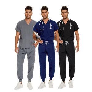 Wholesale Oem Women Navy Blue Scrubs Uniforms <b>Set</b> Custom Logo Professional Women Nurse <b>Doctor</b> Uniform V-neck Nursing Uniform <b>Set</b> - Product Image 4