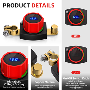 สวิตช์ตัดไฟแบตเตอรี่รถยนต์ 250A พร้อมโวลต์มิเตอร์ - Product Image 4