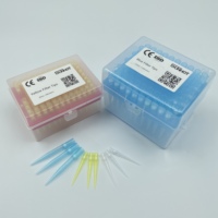 Embouts de pipette en plastique stérile de laboratoire les moins chers, 200 µl, jaunes, avec boîte