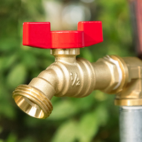 TMOK Filetage NPT 1/2 "MIP 3/4 MHT Sortie de tuyau d'eau de jardin Vanne à bille en laiton Tuyau Bibb Cock Robinet d'eau