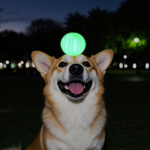 Palla da masticare per cani che si illumina al buio - Giocattolo interattivo elastico e resistente per l'addestramento, luce LED impermeabile per il gioco all'aperto e il sollievo dalla noia - Product Image 4