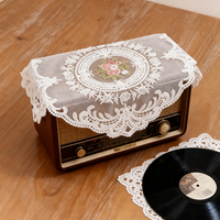 Set de table en dentelle de style européen avec dentelle vintage brodée, tapis de table basse, couvre-poussière