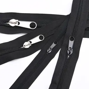 Wholesale Factory Custom #3 #5 #8 #10 Polyester Zinc Alloy Cierre Rollo Nylon Coil Zipper Long Chain with Slider