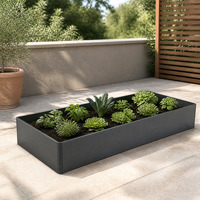 Jardinière en acier galvanisé sans fond, bac à fleurs en métal, jardinière de jardin extérieure, résistante à la rouille, pour fleurs et légumes