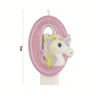 Einhorn-Themen Zahlenkerzen 0-9, Umweltfreundliches Kokoswachs, 7cm Geburtstagstorten-Deko, Partyzubehör