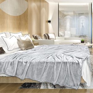 New Thick Flannel Fleece Blanket, Solid Throw Polyester Blanket for Bed, Sofa, Travel - Product Image 5