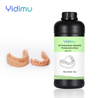 Resina para Impresora 3D Yidimu, Lavable con Agua, para Modelos Dentales, 1 kg, para Impresoras 3D de Resina LCD UV 405nm
