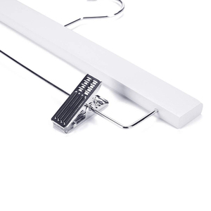 Cintre à pantalons en bois blanc de luxe avec crochet <span class=keywords><strong>et</strong></span> design multifonctionnel flexible pour les magasins de vêtements <span class=keywords><strong>et</strong></span> les supermarchés - Product Image 2