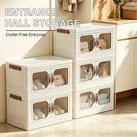 Boîte de rangement rectangulaire pliable en PP durable avec boucle magnétique verrouillable grande capacité pour sous-vêtements et collations