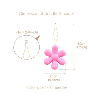 Fancy Colorful Hand Sewing Flower Shape Plastic <b>Needle</b> <b>Threader</b> - Product Image 3