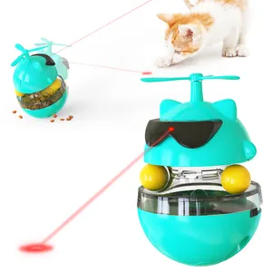 Ricarica USB giocattolo interattivo per gatti Laser dispenser di alimenti bicchiere interattivo alimentatore lento giocattolo per gatti