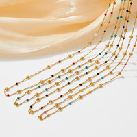 Collier de style ethnique coloré bijoux plaqué or 18 carats sous vide
