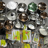 Pemasok Peralatan Dapur untuk Meksiko Set Panci Baja Tahan Karat Perlengkapan Rumah Tangga Grosir Peralatan Dapur Pasokan Massal