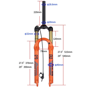 Horquilla de <span class=keywords><strong>Bicicleta</strong></span> MTB de Aleación de Magnesio con Suspensión de Aire, 27.5/29 Pulgadas, 120 mm de Recorrido, con Bloqueo, para Accesorios de Ciclismo - Product Image 3