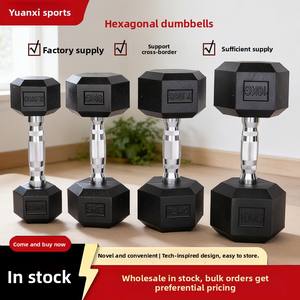Haltères hexagonaux recouverts de caoutchouc pour la remise en forme à domicile, exercices pour tout le <span class=keywords><strong>corps</strong></span>, relaxation musculaire - Product Image 6
