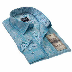 Camisa de vestir para hombre con flores azules - Product Image 2