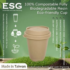 Taiwan High Quality Fully Biodegradable Compostable <b>Reusable</b> 12oz Tea Fiber Plastic <b>Cups</b> Premium Drinkware - Product Image 6