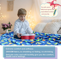 Couverture en polaire tricotée chaude pour garçons avec motif de dinosaure - Couverture douillette en flanelle moelleuse pour enfants, adaptée à toutes les saisons