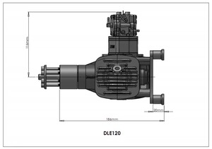 ราคาขายส่งเครื่องยนต์ DLE 120CC TWIN UAV พร้อมระบบเครื่องกำเนิดไฟฟ้า 14V 80W/180W - Product Image 5