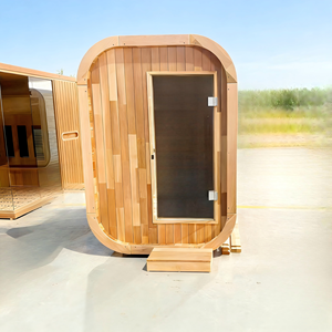 Sauna Cuadrada para Exteriores OEM, Cabina de Madera, Ducha de Vapor Seco, Sauna para 1-3 Personas con Calentador Eléctrico para Jardín o Hotel - Product Image 4