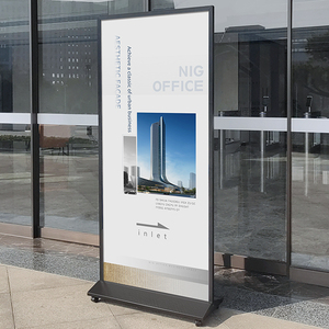 Support publicitaire extérieur BOZE en aluminium noir, minimaliste, durable, 60x160cm-80x200cm, portable, facile à assembler, pour centre commercial et exposition - Product Image 1