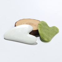 Wowei Gua Sha outil facial jade épaissi fait à la main en forme de coeur Gua Sha conseil soulagement de la Tension musculaire point d'acupuncture Massage du visage