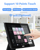 Fenêtre de terminal de pos à écran tactile capacitif de 15.6 pouces du fabricant-Système de pos à écran unique de 10 pos avec processeur I3 I5
